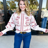 The Vintage Floral Sweater - Cream-230 Sweaters/Cardis-FATE-July & June Women's Fashion Boutique Located in San Antonio, Texas
