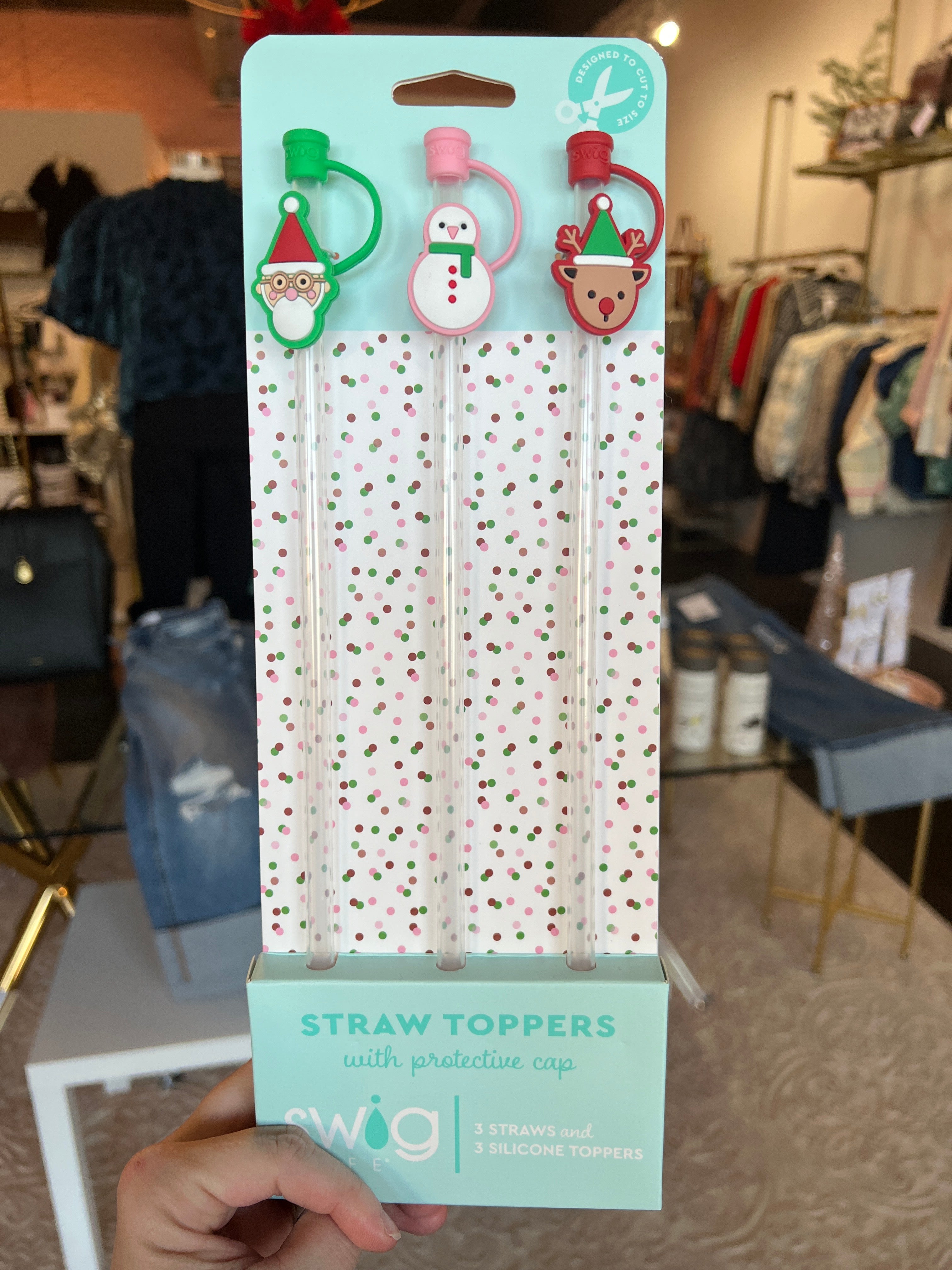SWIG - Christmas Crew Straw Topper Set-140 Gifts + Home-SWIG-July & June Women's Fashion Boutique Located in San Antonio, Texas