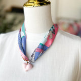 Scarf Necklace - Pastel Pink Puff-110 Jewelry & Hair-HART DESIGNS-July & June Women's Fashion Boutique Located in San Antonio, Texas