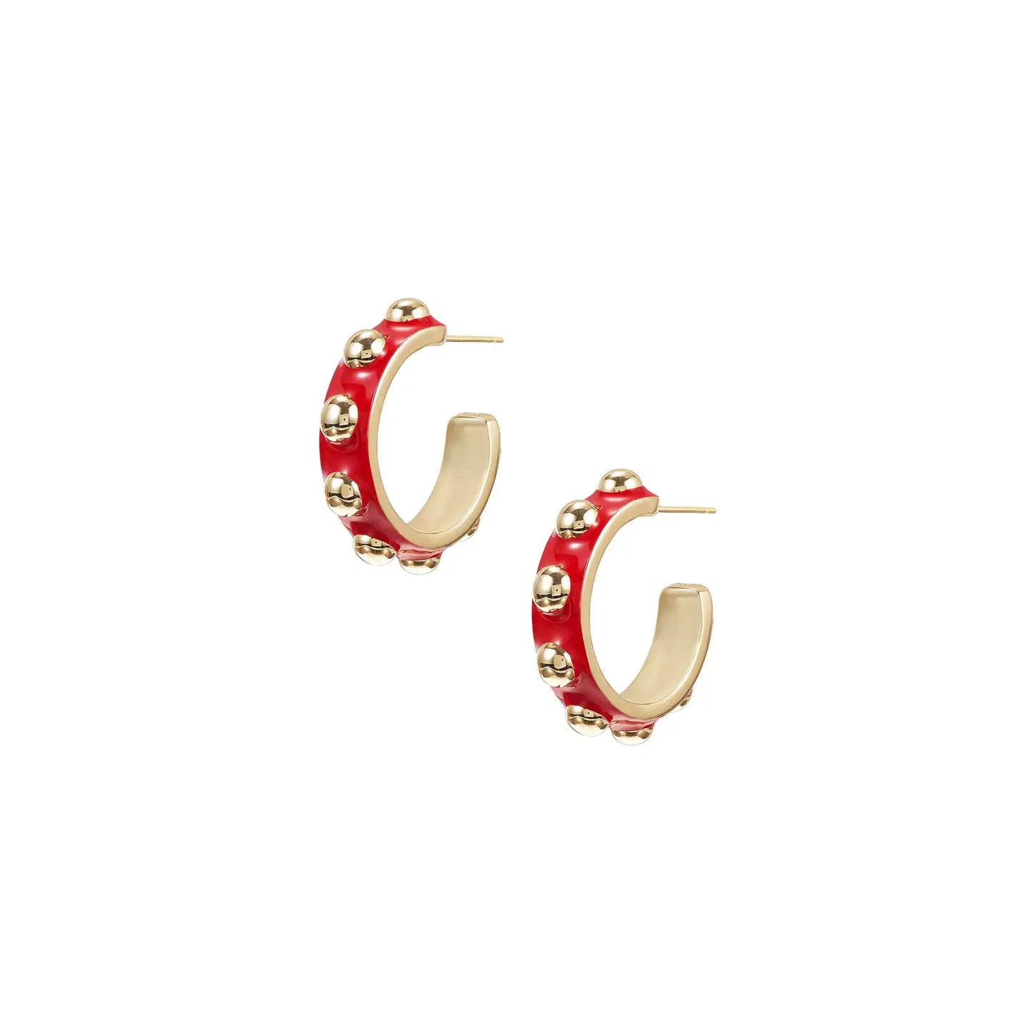 Natalie Wood - Enchanted Mini Beaded Hoop Earrings - Red-110 Jewelry & Hair-Natalie Wood-July & June Women's Fashion Boutique Located in San Antonio, Texas