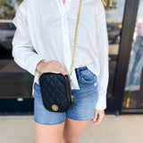 Natalie Wood - Grace Quilted Crossbody in Black-130 Accessories-Natalie Wood-July & June Women's Fashion Boutique Located in San Antonio, Texas