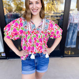 THML - Garden Harvest Blouse-200 Fashion Blouses-THML-July & June Women's Fashion Boutique Located in San Antonio, Texas