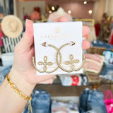 Natalie Wood - Seaside Cross Hoops in Gold-110 Jewelry & Hair-Natalie Wood-July & June Women's Fashion Boutique Located in San Antonio, Texas