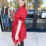 The Adeline Mini Dress - Brick-510 Mini-ENTRO-July & June Women's Fashion Boutique Located in San Antonio, Texas
