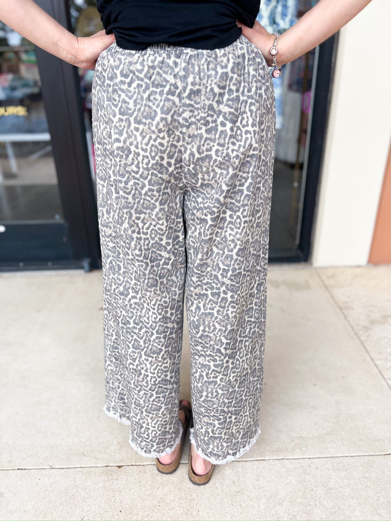 Wide Leg Cheetah Pants-400 Pants-JODIFL-July & June Women's Fashion Boutique Located in San Antonio, Texas
