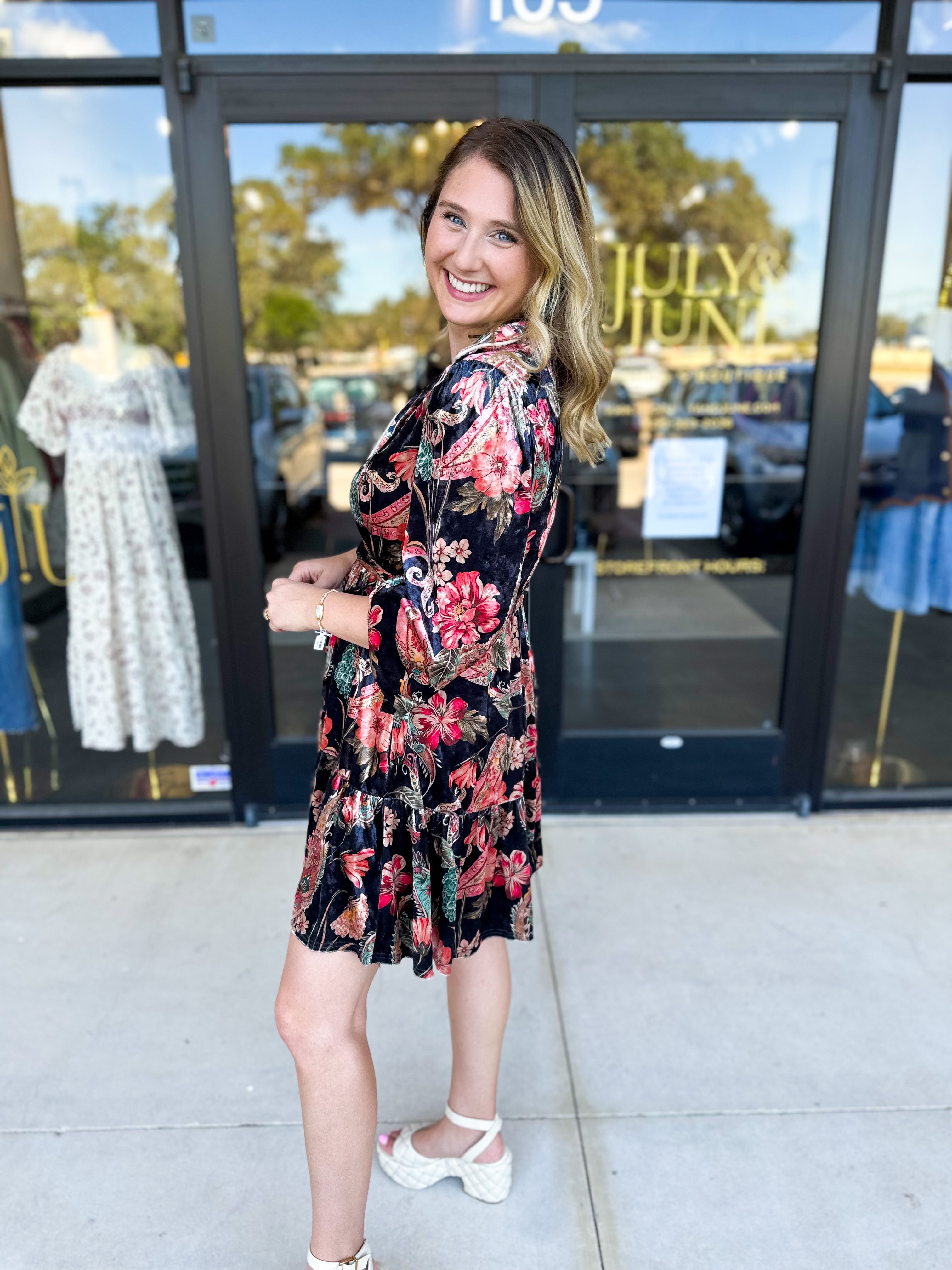 The Bold Paisley Mini Dress-500 Midi-JODIFL-July & June Women's Fashion Boutique Located in San Antonio, Texas