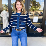 Denim Dreams Cardigan-230 Sweaters/Cardis-ENTRO-July & June Women's Fashion Boutique Located in San Antonio, Texas