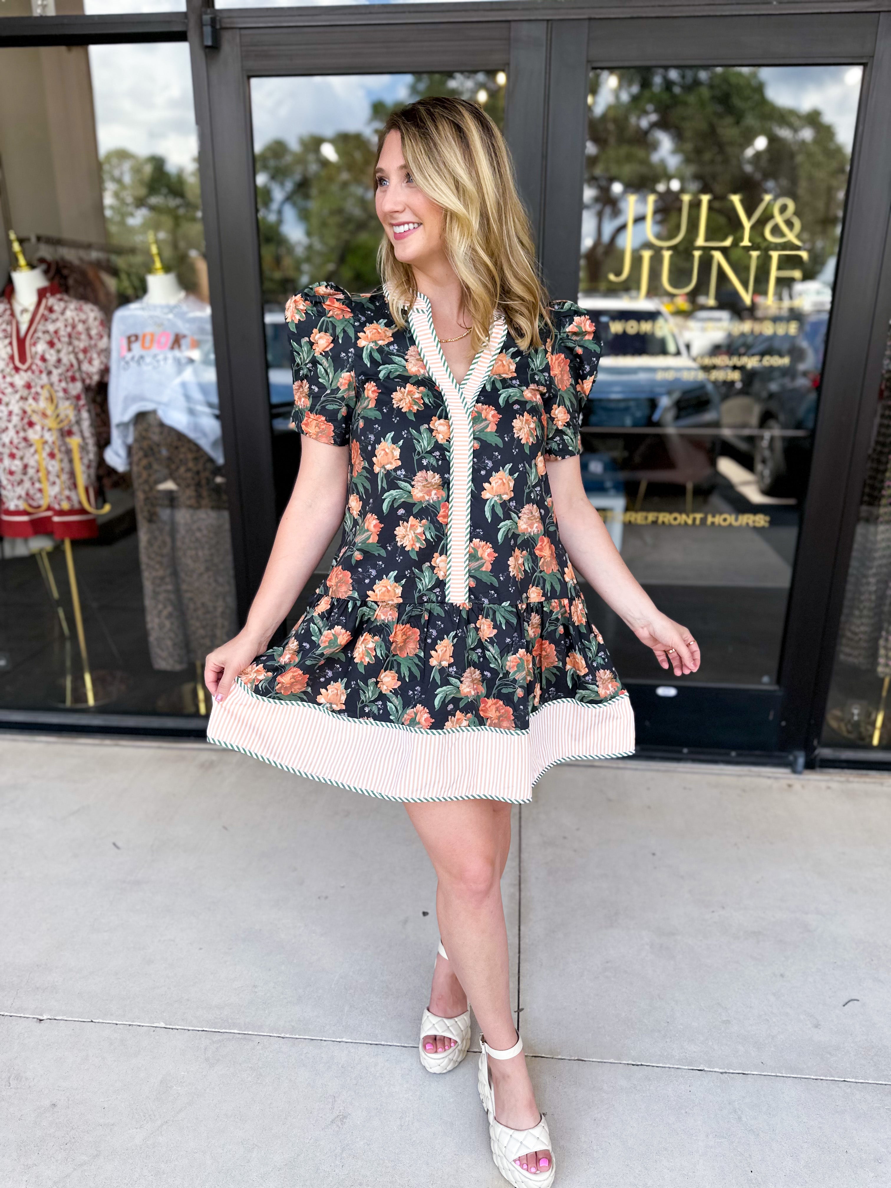 The Ember Floral Mini Dress-510 Mini-ENTRO-July & June Women's Fashion Boutique Located in San Antonio, Texas