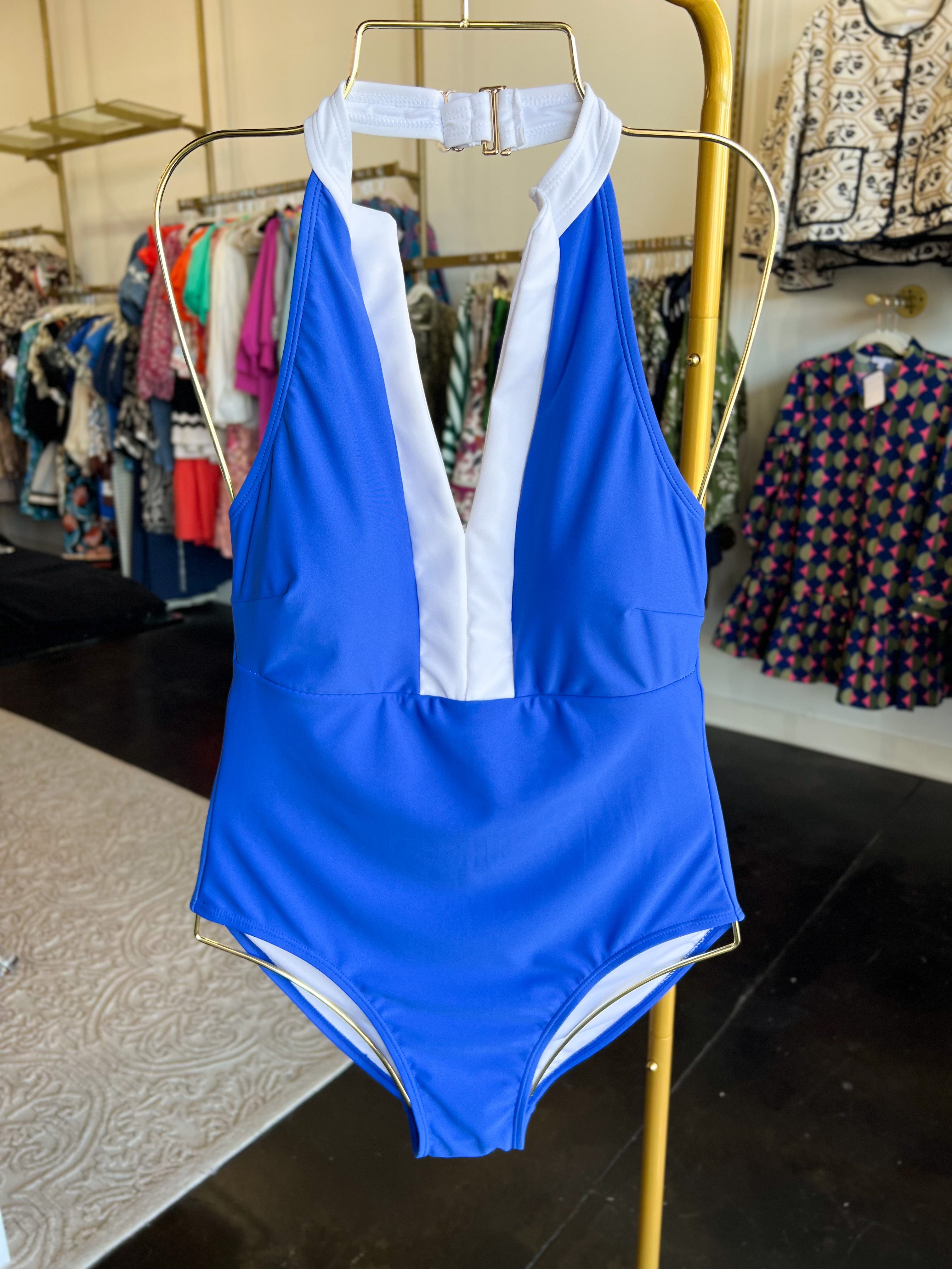 Mary Square - Blue Collins Swimsuit - FINAL SALE-300 Athleisure/Lounge-MARY SQUARE-July & June Women's Fashion Boutique Located in San Antonio, Texas