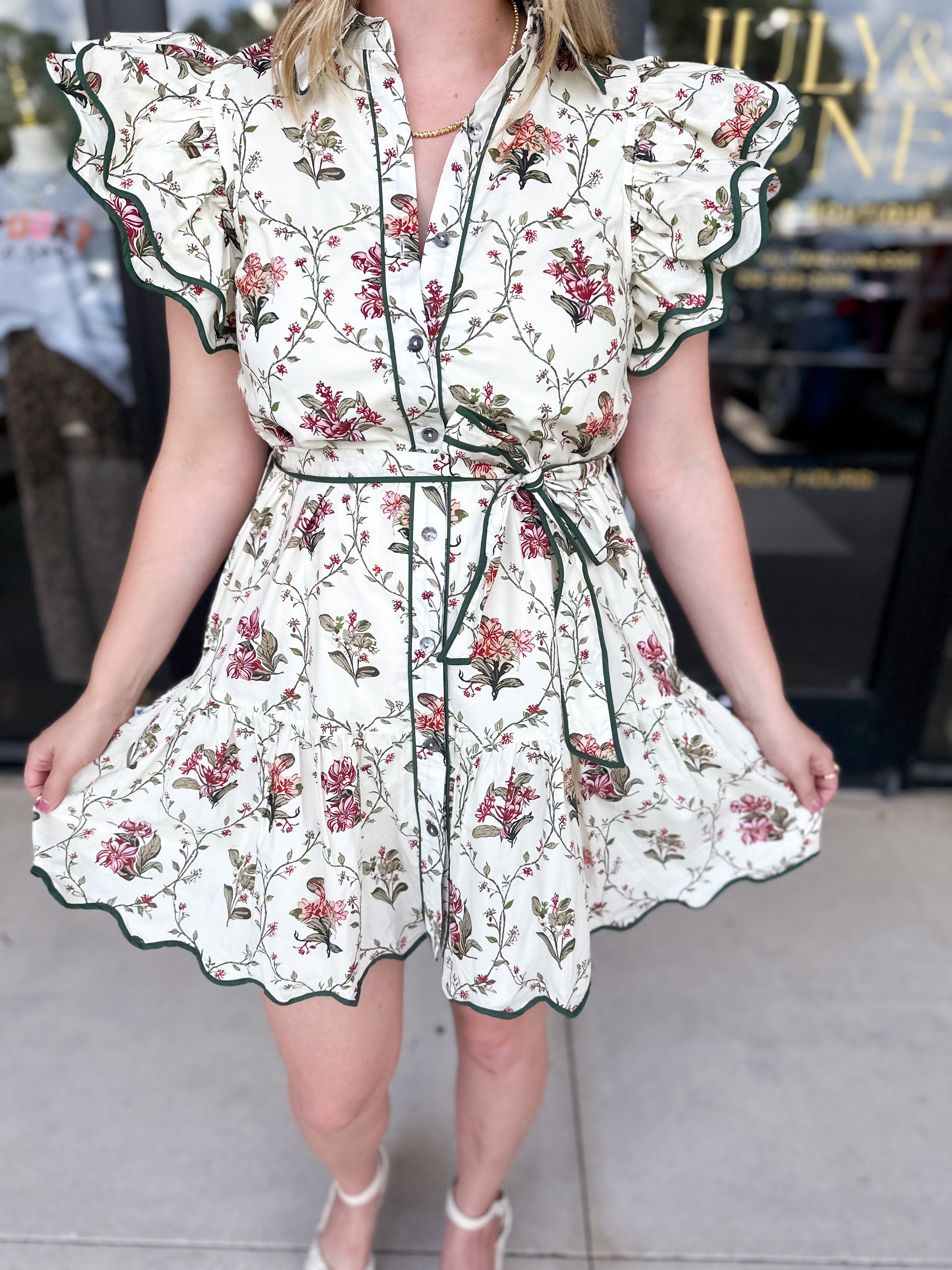 Floral Elegance Mini Dress-510 Mini-ENTRO-July & June Women's Fashion Boutique Located in San Antonio, Texas