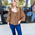 Sweetheart Neck Blouse-200 Fashion Blouses-ABLE-July & June Women's Fashion Boutique Located in San Antonio, Texas