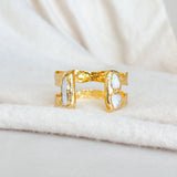 Easton Elle - Pearl Double Plated Cuff-110 Jewelry & Hair-Easton Elle-July & June Women's Fashion Boutique Located in San Antonio, Texas