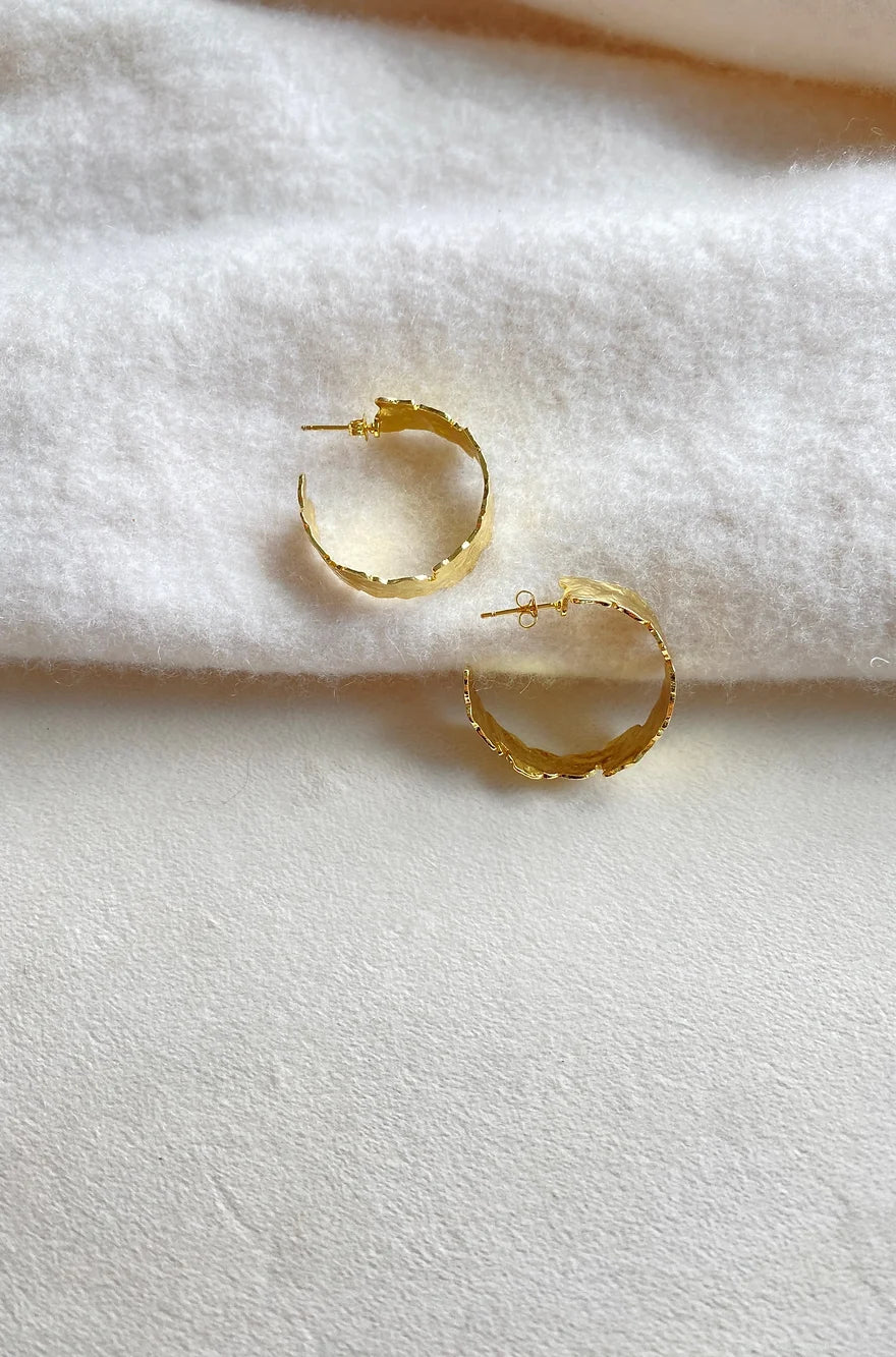 Plated Hoop Earring - Easton Elle-110 Jewelry & Hair-Easton Elle-July & June Women's Fashion Boutique Located in San Antonio, Texas