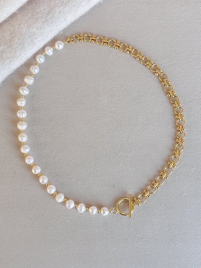 Easton Elle - Pearl & Loop Necklace-110 Jewelry & Hair-Easton Elle-July & June Women's Fashion Boutique Located in San Antonio, Texas