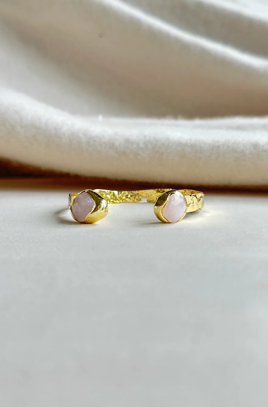 Misty Cuff Pink Quartz Bracelet - Easton Elle-110 Jewelry & Hair-Easton Elle-July & June Women's Fashion Boutique Located in San Antonio, Texas