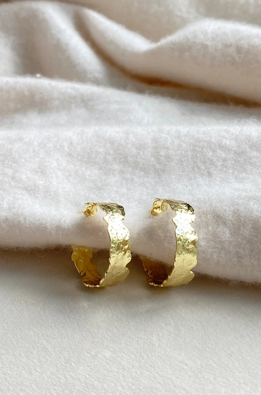 Plated Hoop Earring - Easton Elle-110 Jewelry & Hair-Easton Elle-July & June Women's Fashion Boutique Located in San Antonio, Texas