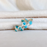 Easton Elle - Silver Paradise Pearl Hoop Earrings - Turquoise