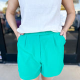 Chic Shorts - Emerald Green-410 Shorts/Skirts-SKIES ARE BLUE-July & June Women's Fashion Boutique Located in San Antonio, Texas