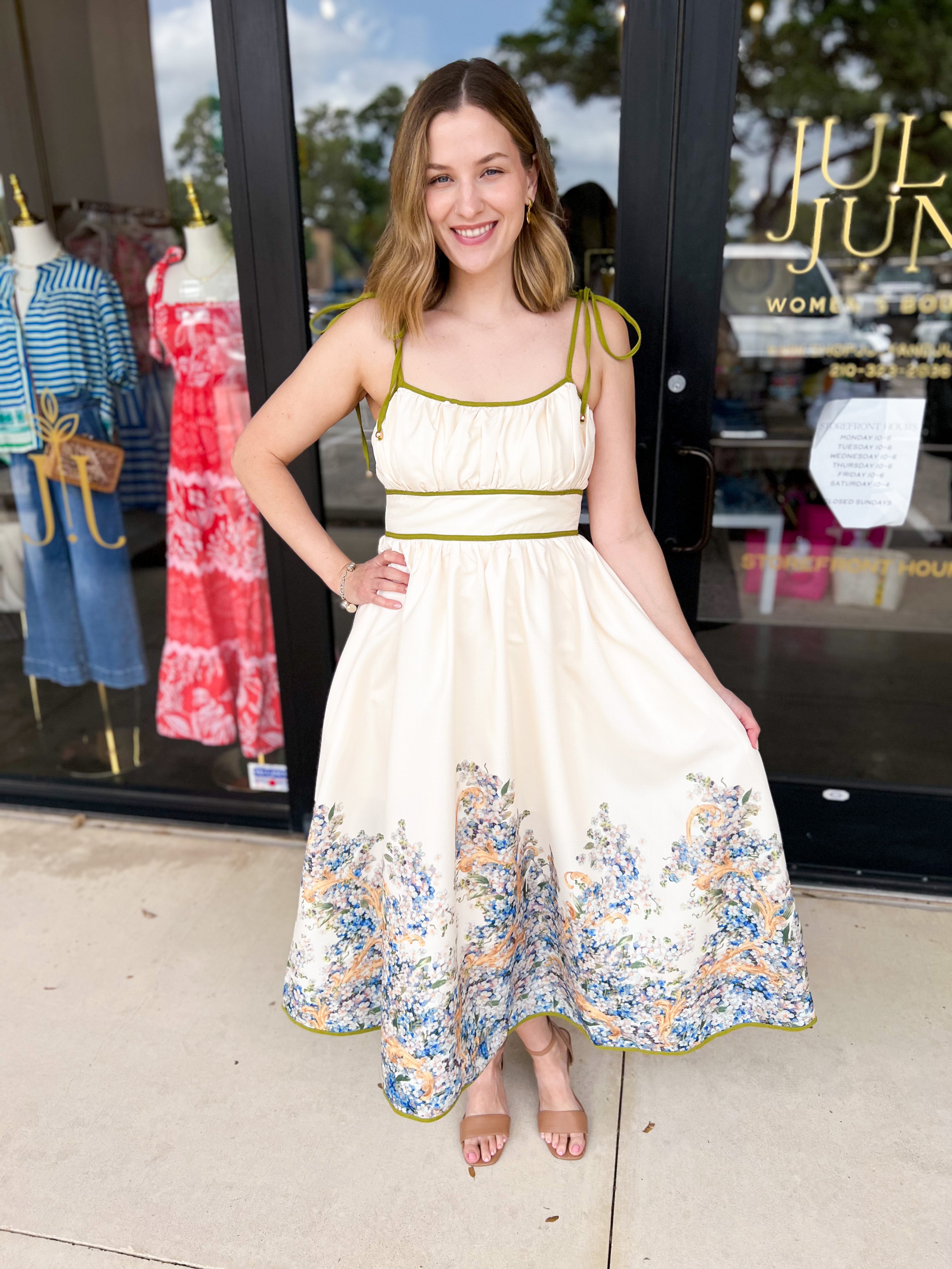 Garden Party Midi Dress-500 Midi-ENTRO-July & June Women's Fashion Boutique Located in San Antonio, Texas