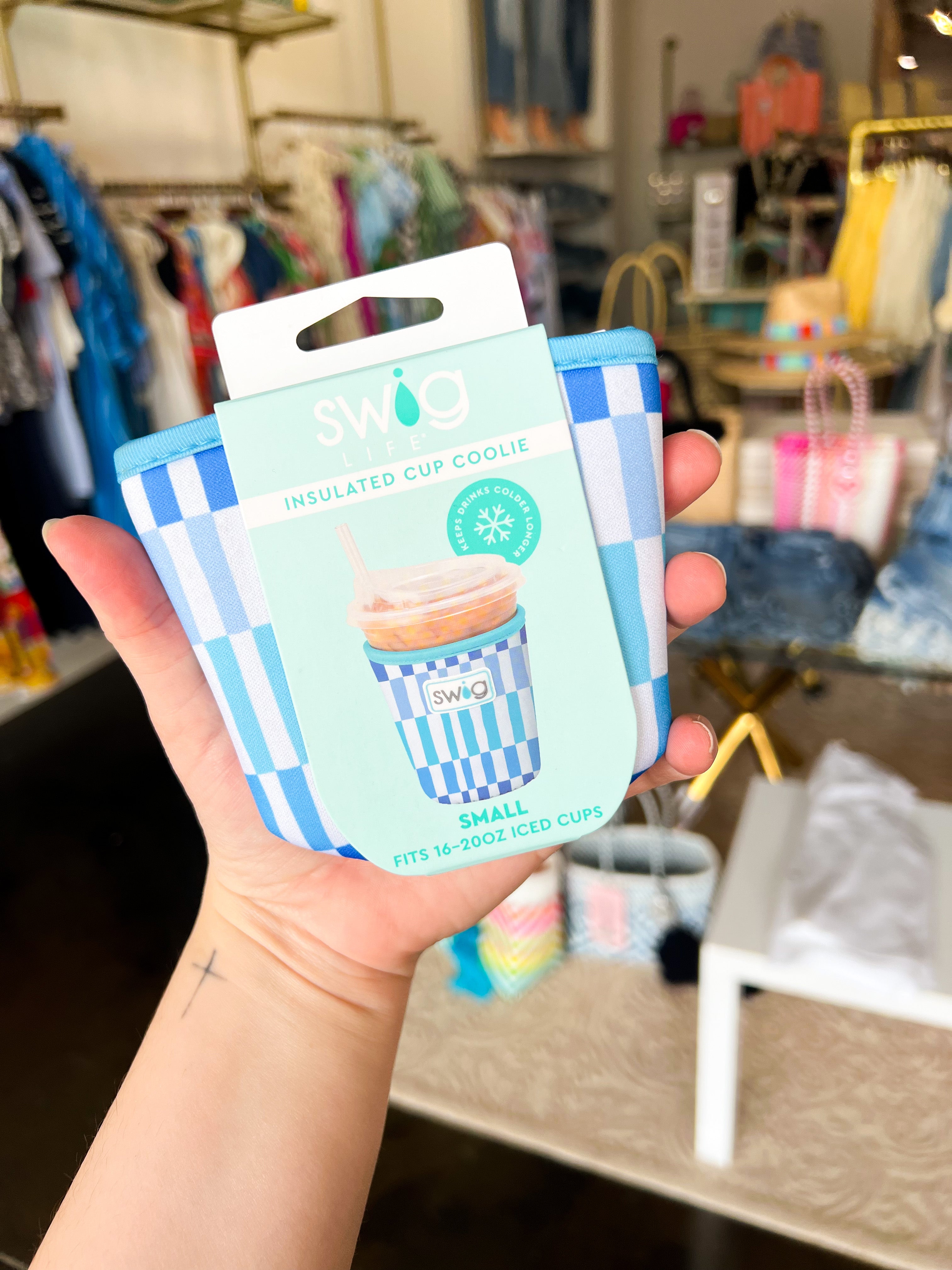 SWIG - Glacier Stripe Iced Cup Coolie - Small-140 Gifts + Home-SWIG-July & June Women's Fashion Boutique Located in San Antonio, Texas