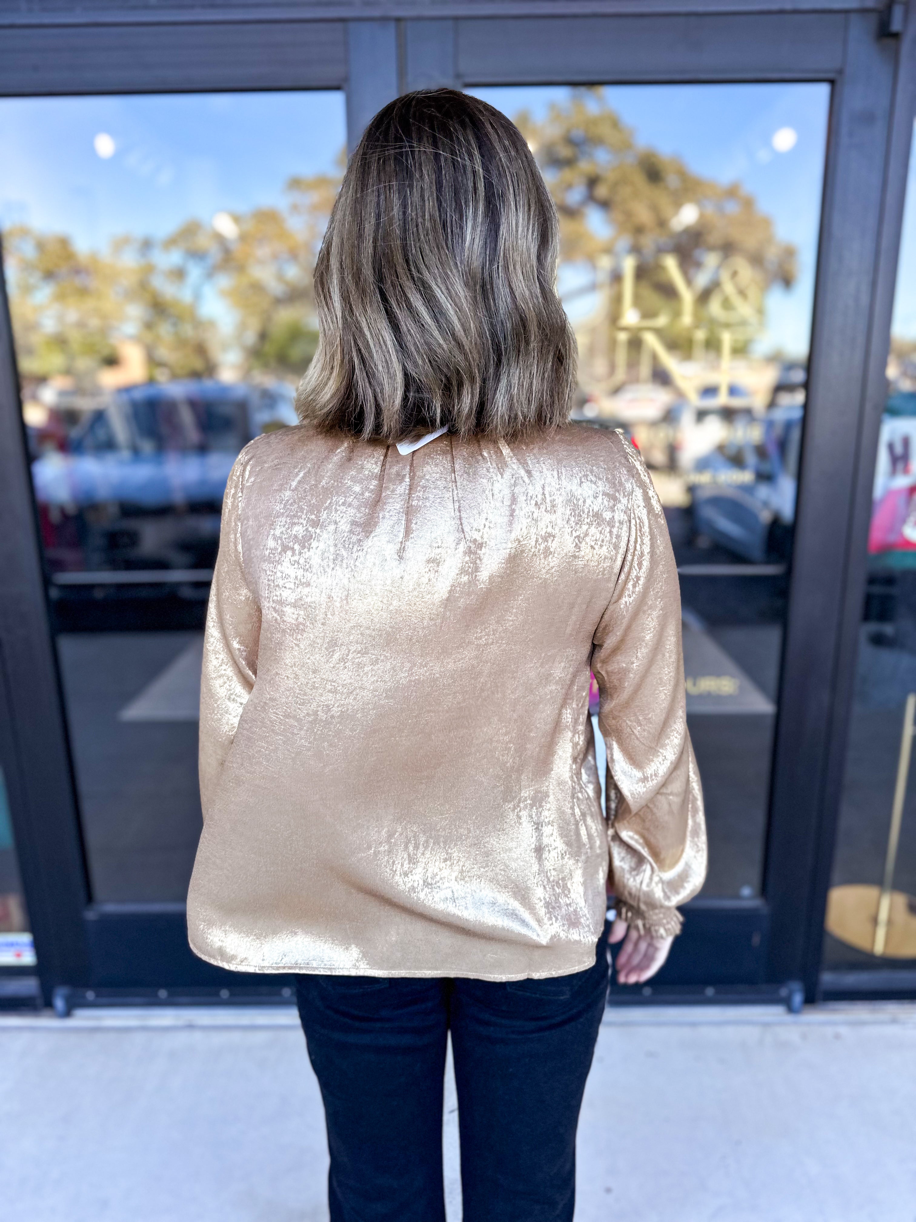 You're So Golden Blouse-JODIFL-July & June Women's Fashion Boutique Located in San Antonio, Texas