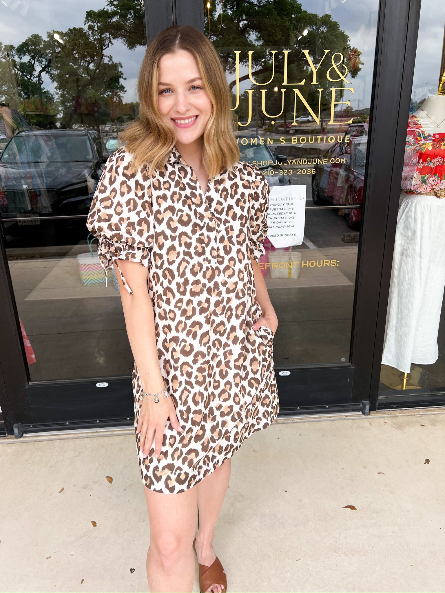 Vintage Leopard Mini Dress-510 Mini-ENTRO-July & June Women's Fashion Boutique Located in San Antonio, Texas