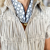 Scarf Necklace - Black & White Floral-110 Jewelry & Hair-HART DESIGNS-July & June Women's Fashion Boutique Located in San Antonio, Texas