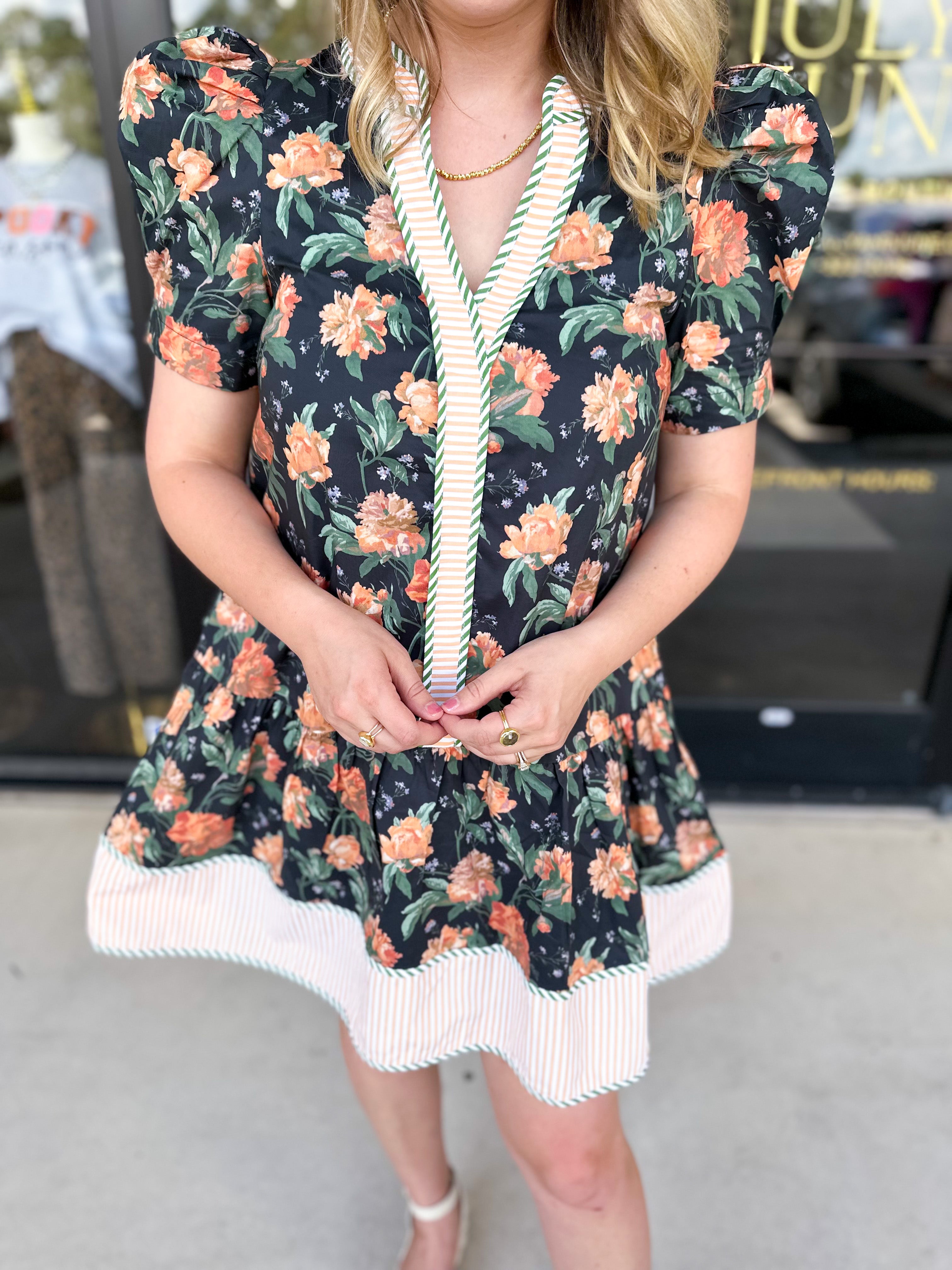 The Ember Floral Mini Dress-510 Mini-ENTRO-July & June Women's Fashion Boutique Located in San Antonio, Texas