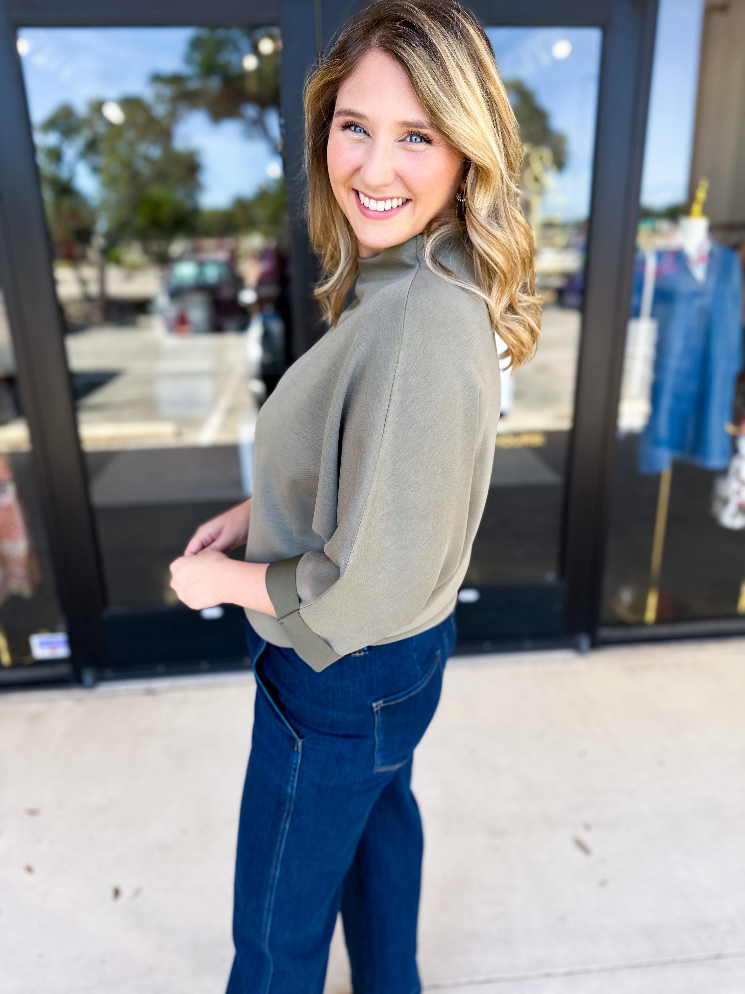 Softest Washed Olive Tee-210 Casual Blouses-FATE-July & June Women's Fashion Boutique Located in San Antonio, Texas