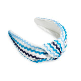 Ric Rac Knotted Headband - Blue-130 Accessories-SHIRALEAH-July & June Women's Fashion Boutique Located in San Antonio, Texas