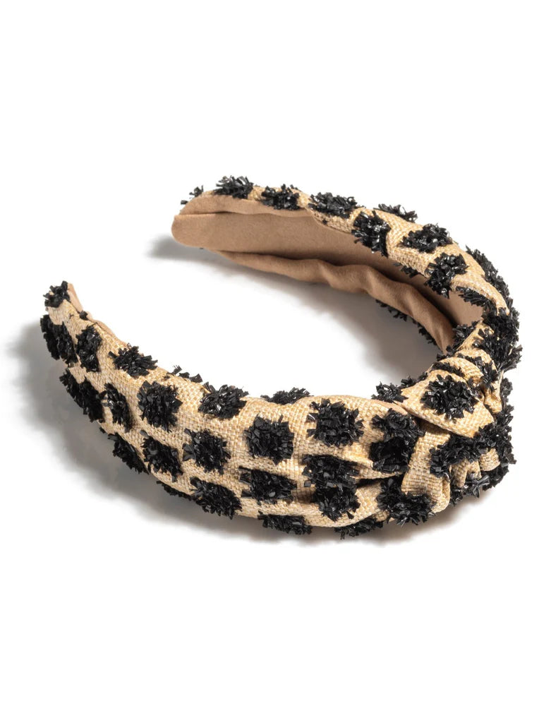 Tuffed Straw Headband - Black & Tan-130 ACCESSORIES-SHIRALEAH-July & June Women's Fashion Boutique Located in San Antonio, Texas