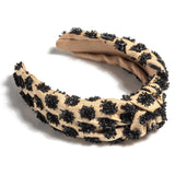 Tuffed Straw Headband - Black & Tan-130 ACCESSORIES-SHIRALEAH-July & June Women's Fashion Boutique Located in San Antonio, Texas