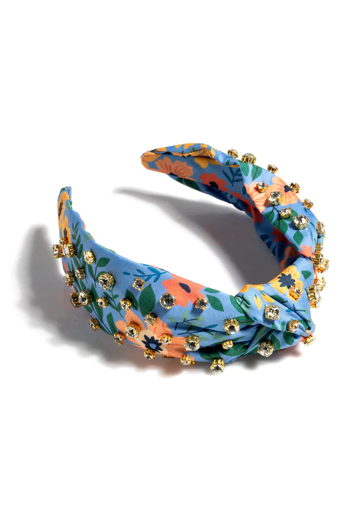 Floral Embellished Knotted Headband -Sky-110 Jewelry & Hair-SHIRALEAH-July & June Women's Fashion Boutique Located in San Antonio, Texas