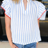 THML - Breezy Gauze Blouse-200 Fashion Blouses-THML-July & June Women's Fashion Boutique Located in San Antonio, Texas