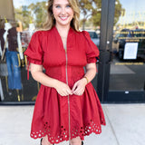 The Adeline Mini Dress - Brick-510 Mini-ENTRO-July & June Women's Fashion Boutique Located in San Antonio, Texas