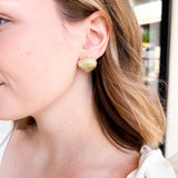 Easton Elle - Gold Shell Stud Earrings-110 Jewelry & Hair-Easton Elle-July & June Women's Fashion Boutique Located in San Antonio, Texas