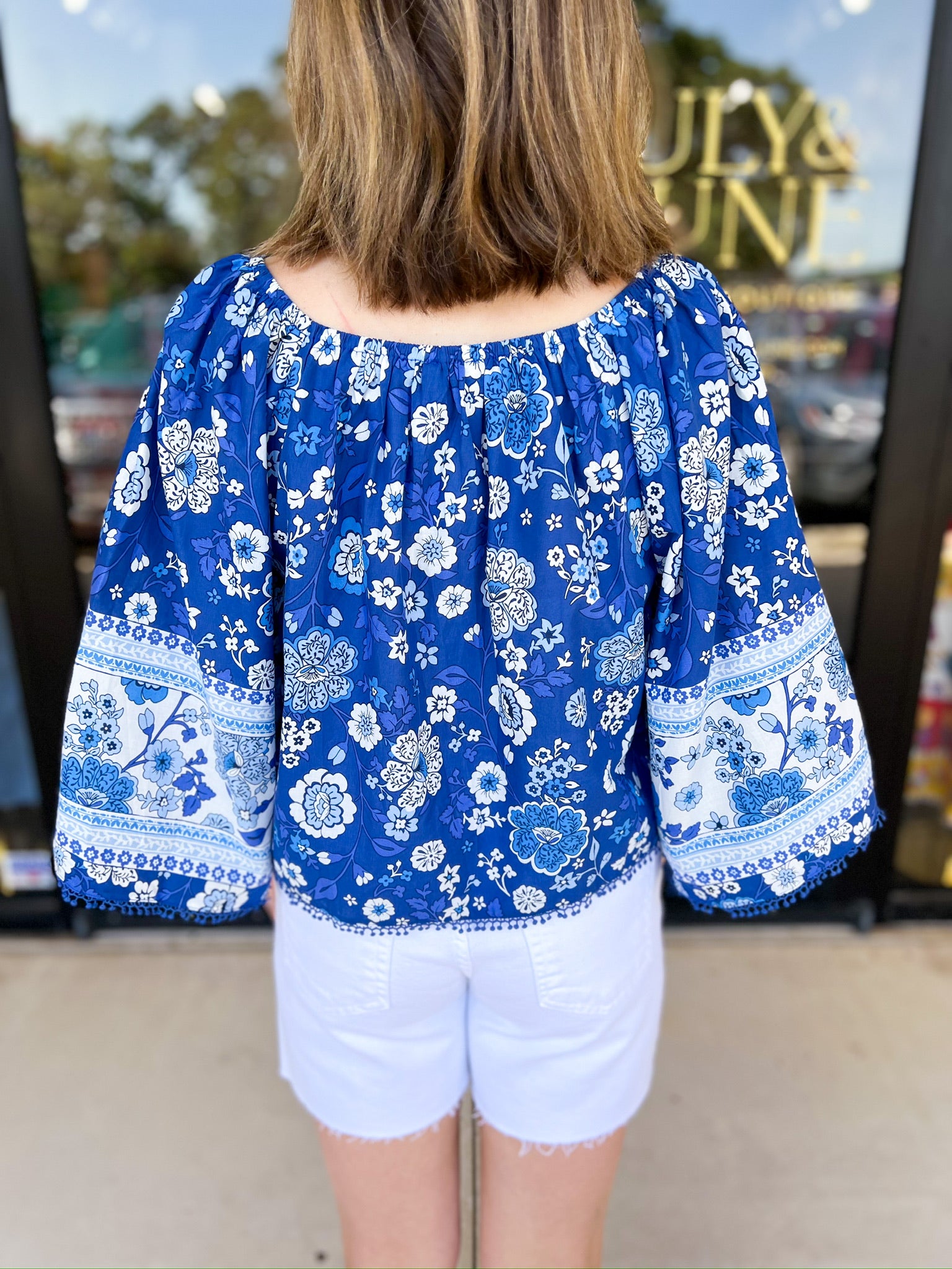 Katie Floral Blouse-200 Fashion Blouses-PINCH-July & June Women's Fashion Boutique Located in San Antonio, Texas