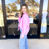 Your Best Friend Button Down Blouse - Pink-200 Fashion Blouses-SKIES ARE BLUE-July & June Women's Fashion Boutique Located in San Antonio, Texas