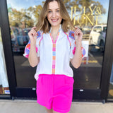 THML - Spring Florals Embroidered Blouse- Ivory-200 Fashion Blouses-THML-July & June Women's Fashion Boutique Located in San Antonio, Texas