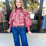 The Vintage Floral Sweater - Rose-230 Sweaters/Cardis-FATE-July & June Women's Fashion Boutique Located in San Antonio, Texas