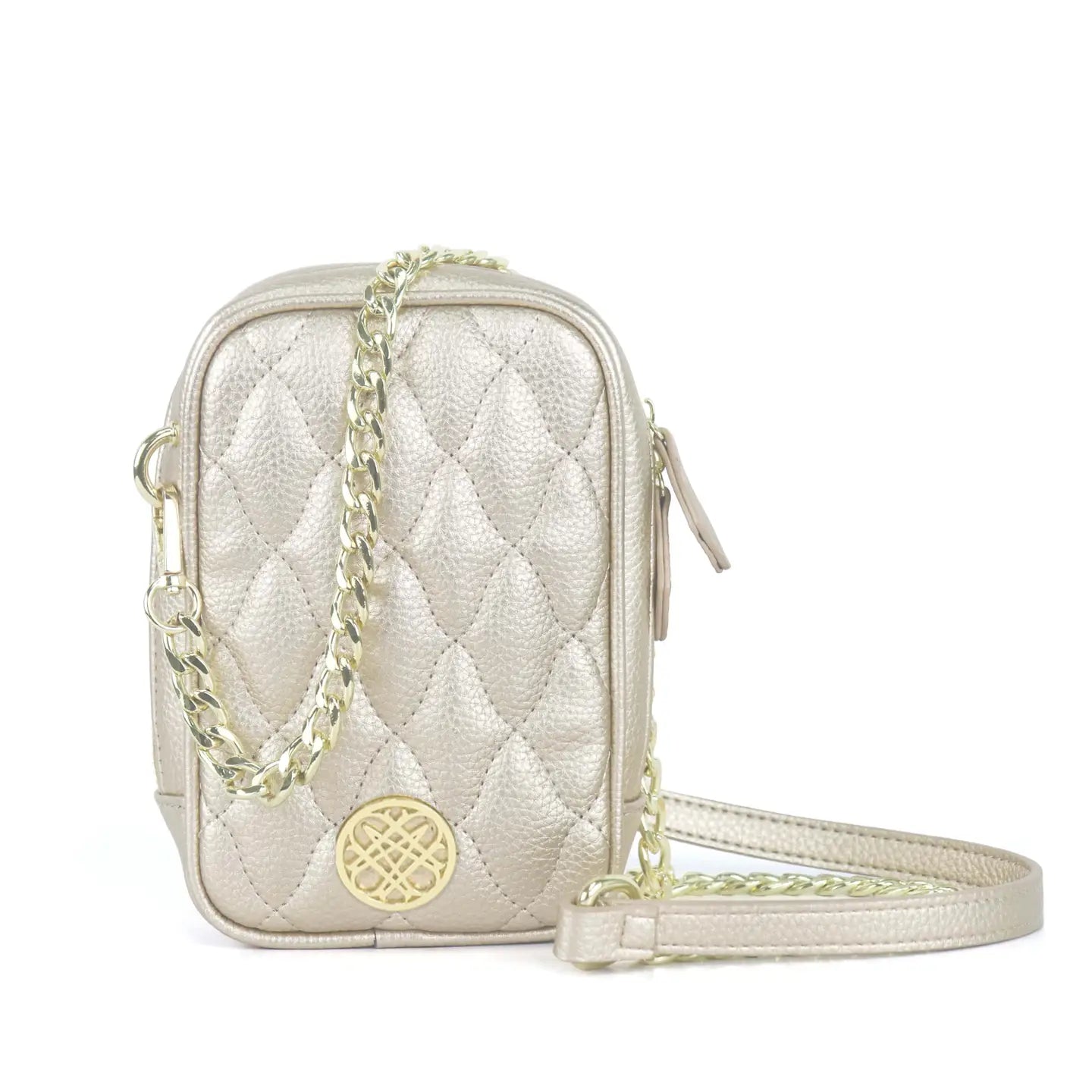 Natalie Wood - Grace Crossbody in Gold Metallic-130 Accessories-Natalie Wood-July & June Women's Fashion Boutique Located in San Antonio, Texas