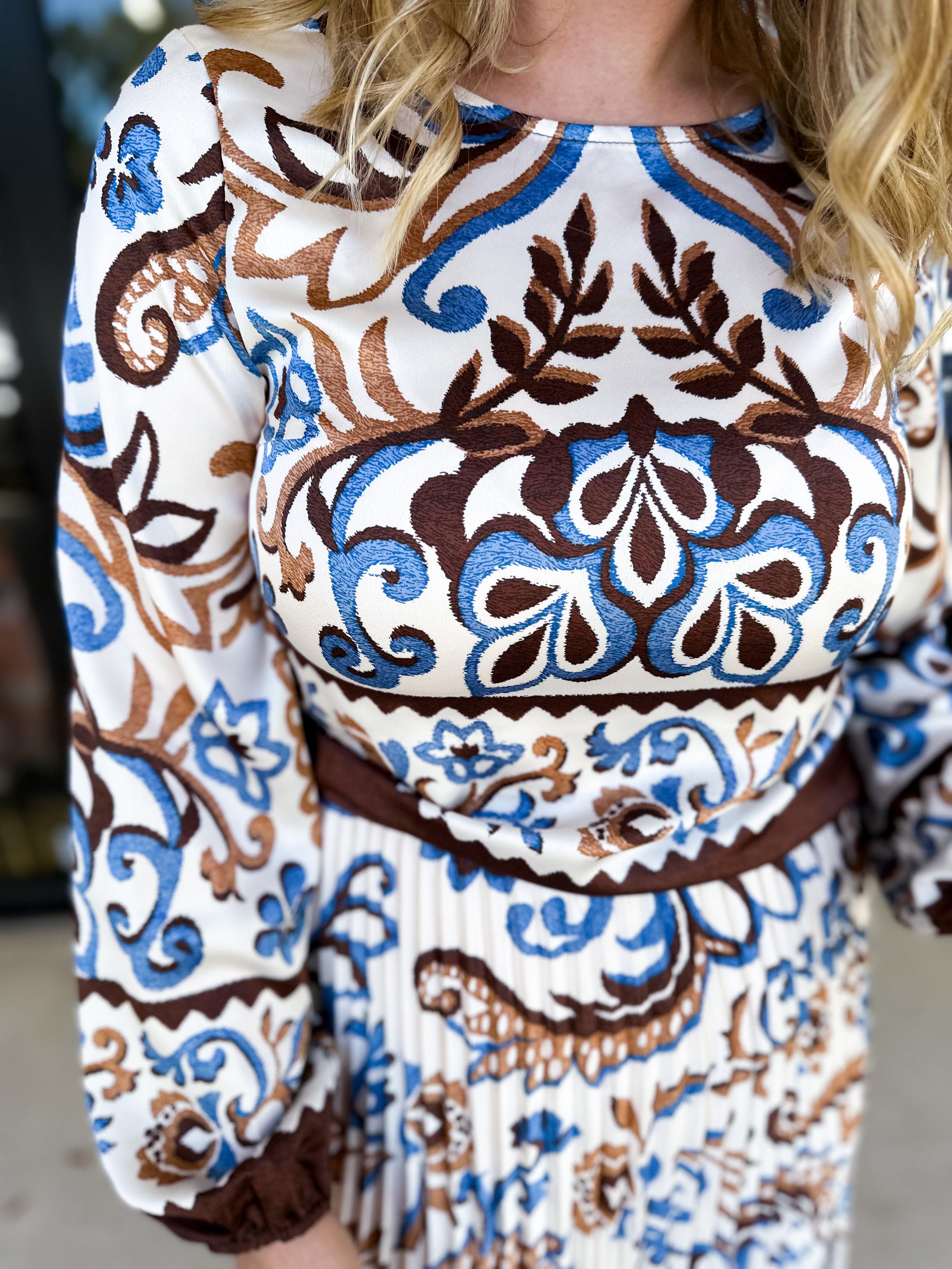 The Savannah Blouse-200 Fashion Blouses-SKIES ARE BLUE-July & June Women's Fashion Boutique Located in San Antonio, Texas