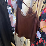 Lacey Cami - Chocolate Brown-200 Fashion Blouses-SKIES ARE BLUE-July & June Women's Fashion Boutique Located in San Antonio, Texas