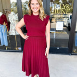 THML - Burgundy Knit Midi Dress-500 Midi-THML-July & June Women's Fashion Boutique Located in San Antonio, Texas