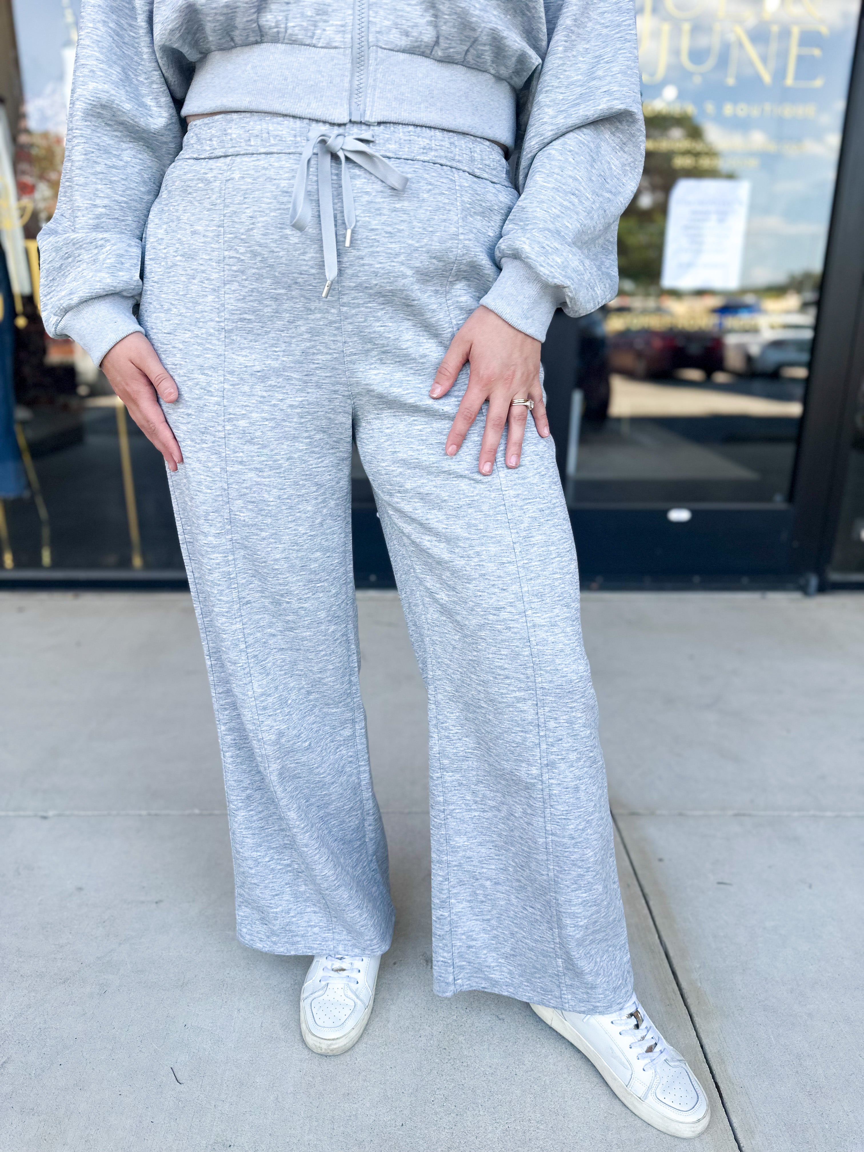 Soft Modal Lounge Pants - Grey-300 Athleisure/Lounge-SKIES ARE BLUE-July & June Women's Fashion Boutique Located in San Antonio, Texas