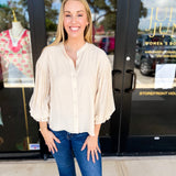 The Avery Blouse - Cream-200 Fashion Blouses-FATE-July & June Women's Fashion Boutique Located in San Antonio, Texas