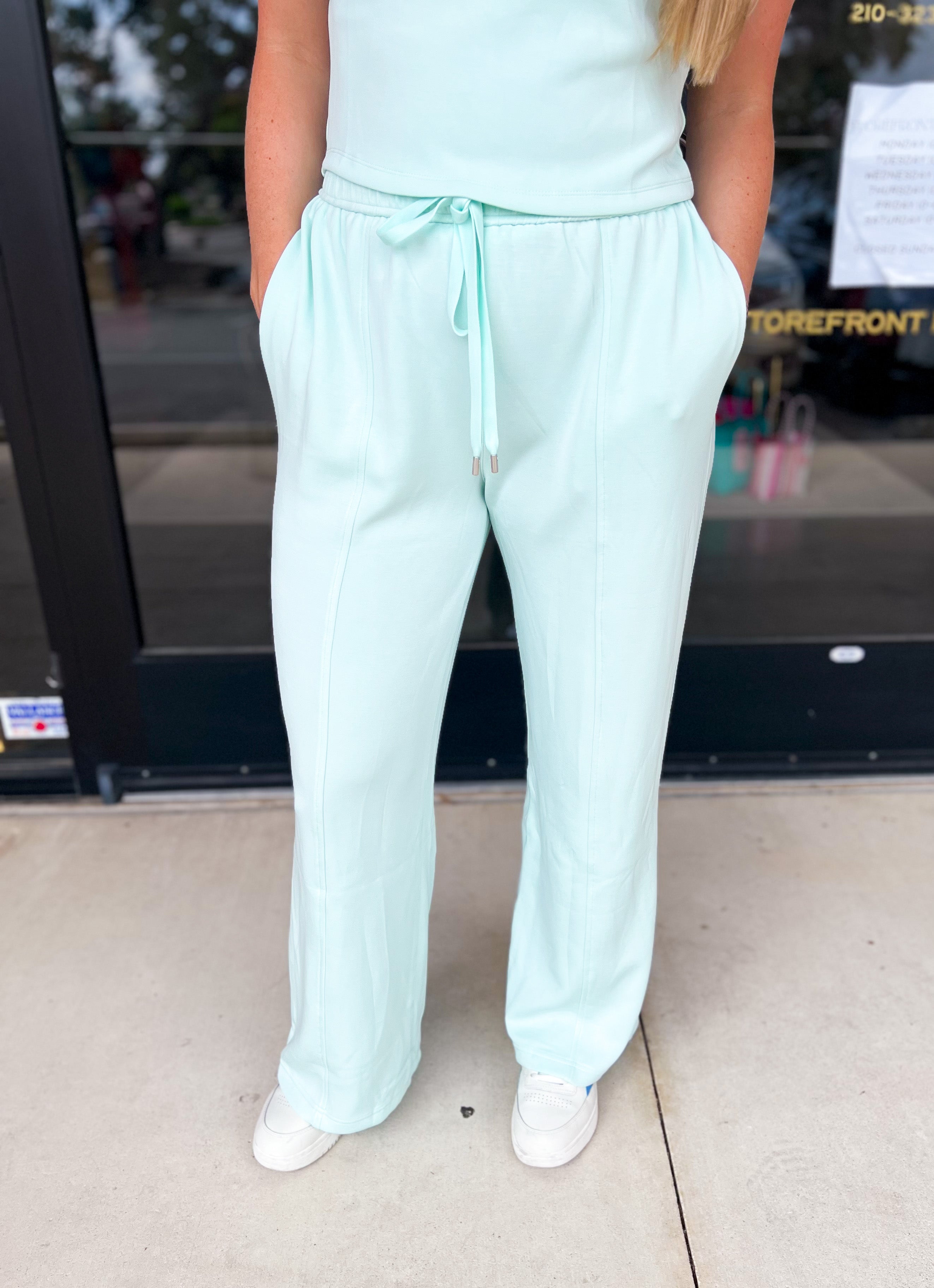 Soft Modal Lounge Pants - Mint-300 Athleisure/Lounge-SKIES ARE BLUE-July & June Women's Fashion Boutique Located in San Antonio, Texas