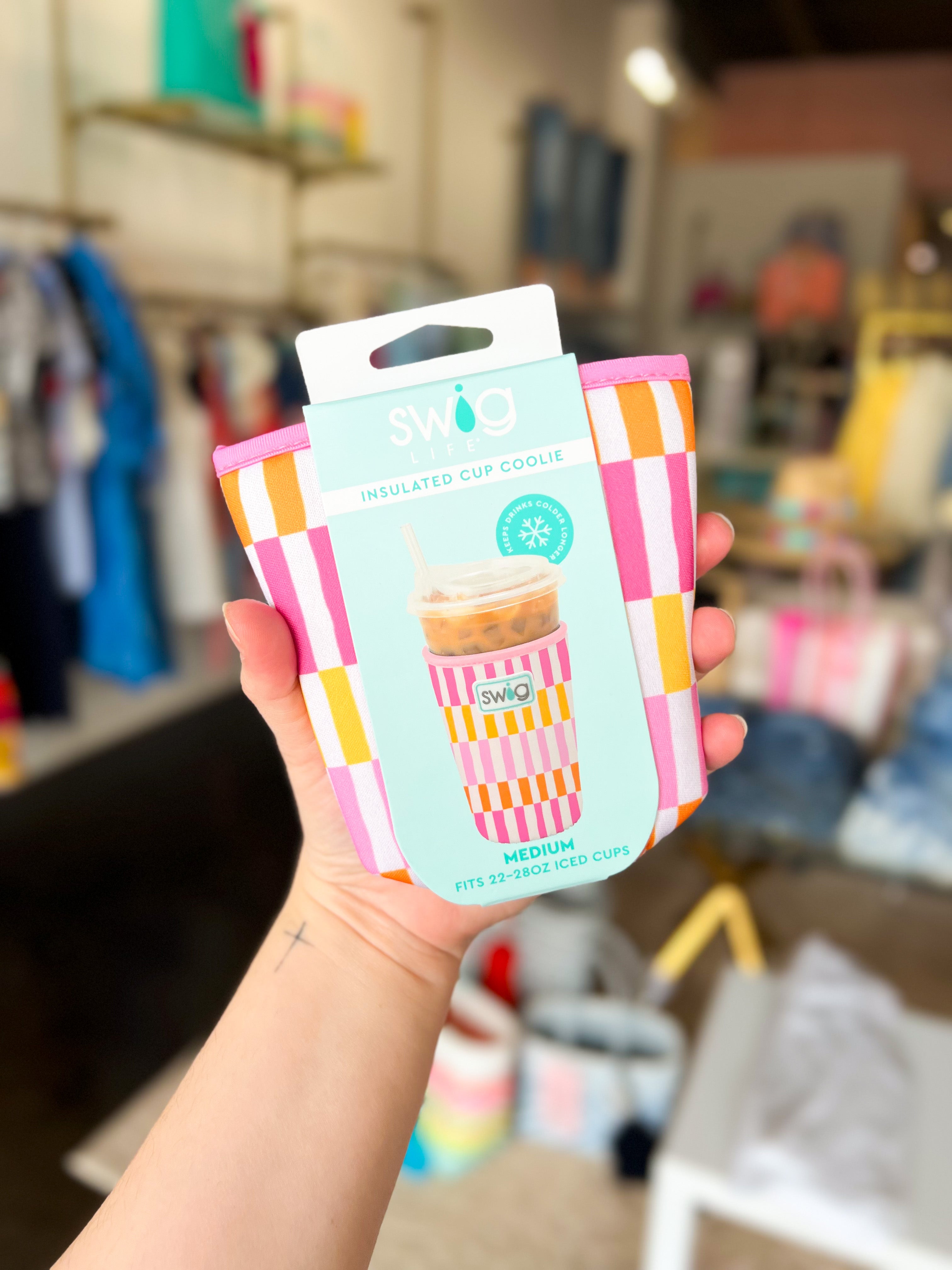 SWIG- Sherbet Stripe Iced Cup Coolie- Medium-140 Gifts + Home-SWIG-July & June Women's Fashion Boutique Located in San Antonio, Texas