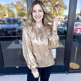 You're So Golden Blouse-JODIFL-July & June Women's Fashion Boutique Located in San Antonio, Texas
