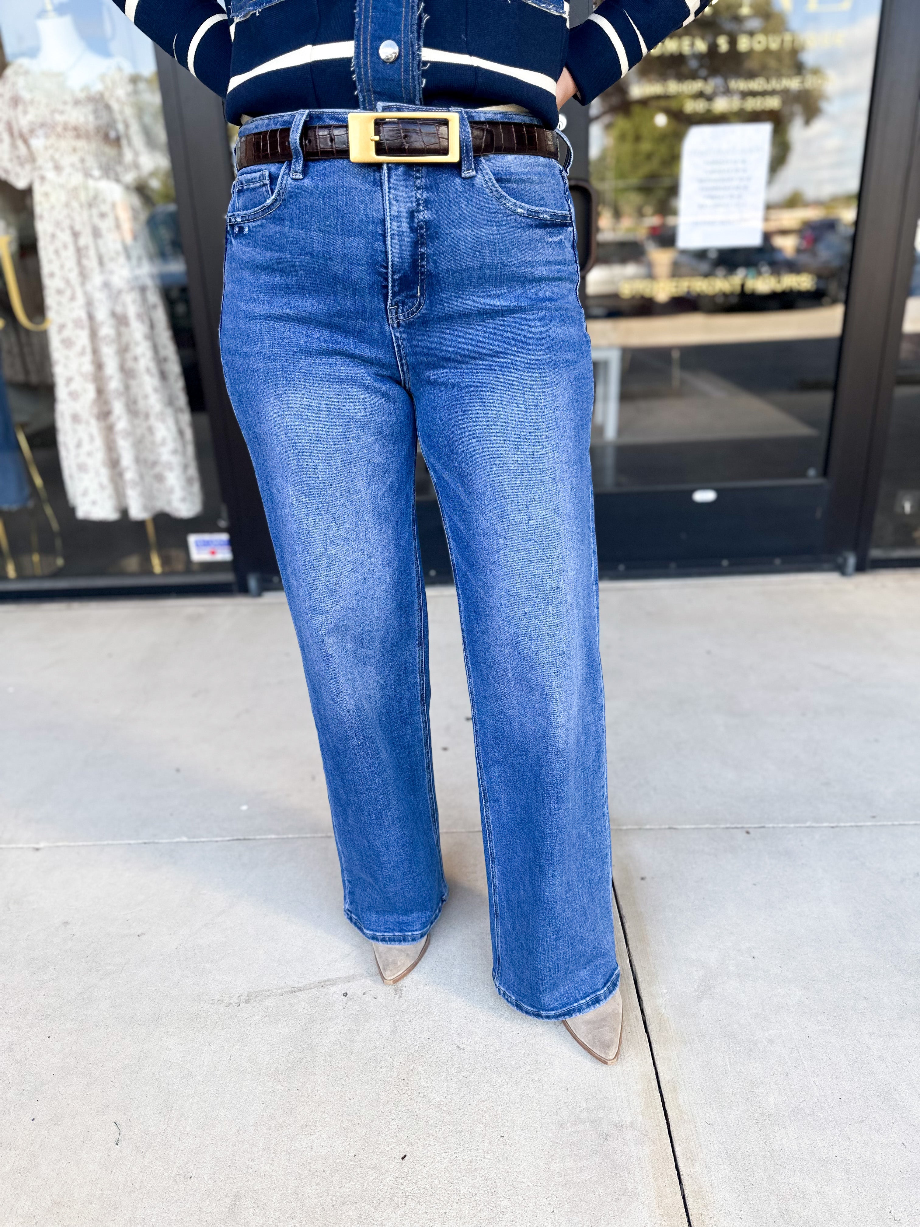 Vervet - High Rise 90s Tummy Control Jeans-400 Pants-VEVERT BY FLYING MONKEY-July & June Women's Fashion Boutique Located in San Antonio, Texas